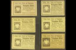 BAVARIA STATE TELEPHONE SERVICE 1894 10pf Perf 11½ At Left (Barefoot 10) And 1897 Yellow Paper (1m Brownish Paper) Compl - Altri & Non Classificati