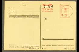 KURLAND 1945 "6 Rpf." Postal Stationery Postal Card With Red "Postkarte / Atklatne" Overprint And Adolf Hitler Quote Fro - Sonstige & Ohne Zuordnung