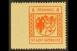 GORLITZ 1945 8pf Red-orange Economy Gum IMPERF AT LEFT Variety, Michel 7x Ul, Superb Never Hinged Mint, Also Showing 'br - Other & Unclassified