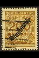 OFFICIAL 1923 200mio Yellow-brown "Dienstmarke" Overprint (Michel 83a, SG O343), Fine Used, Expertized Peschl & Infla Be - Andere & Zonder Classificatie