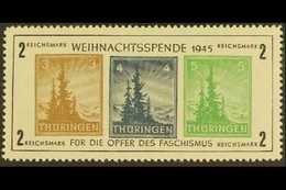 RUSSIAN ZONE THURINGIA 1945 Christmas - Anti-fascism Mini-sheet Type III (Michel Block 1xa III, SG MSRF9), Superb Never  - Altri & Non Classificati