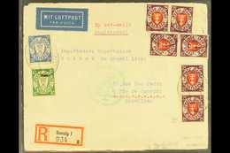 1934 ZEPPELIN COVER TO BRAZIL 1934 (7 Dec) Registered Commercial Air Cover To Brazil Bearing 1924-38 75pf X8 (Michel 201 - Autres & Non Classés