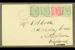 1892 (11 May) Lovely Cover Addressed To England, Bearing 1889-96 5c Green (x3) & 10c Carmine, SG 22/23, Tied By "Gibralt - Gibilterra