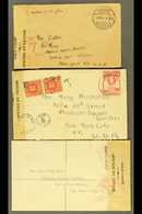 1940-41 CENSORED COVERS TO USA Three Covers With KGVI 1½d (plus USA Dues), 3d And 6d (registered) Frankings, Each With " - Goudkust (...-1957)
