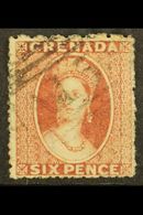 1863 6d Dull Rose Red, Wmk Sideways, SG 8, Fine Used.  For More Images, Please Visit Http://www.sandafayre.com/itemdetai - Grenade (...-1974)