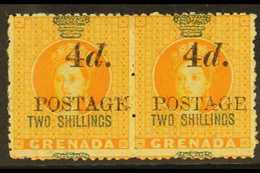 1888 4d On 2s Orange, 5mm Spacing, SG 42, Scarce Mint Pair. For More Images, Please Visit Http://www.sandafayre.com/item - Grenade (...-1974)