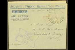 1945 BRITISH MILITARY FORCES AEROGRAMME (Kessler 200) "Security: Think - Before You Write !!", With R.A.F. Post Office S - Other & Unclassified