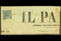 NAPLES 1860 ½t Deep Blue "Trinacria", Sass 15,  Tied To 17th Nov 1860 Header From "Il Paese" Newspaper. Clear To Large M - Unclassified