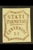 PARMA 1853 10c Brown, 2nd Printing, Sass 14, Very Fine And Fresh Mint Of With Ample Margins All Round. Expertised On Rev - Unclassified
