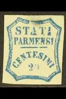 PARMA 1859 20c Blue Provisional Govt, Variety "broken Letters A, T, I" (Pos. 13), Sass 15e, Unused Small Grease Stain. C - Non Classés