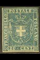 TUSCANY PROVISIONAL GOVERNMENT 1860 20c Grey-blue, Sassone 20, SG 47, Unused, No Gum, Three Margins, Just Touches At Rig - Non Classificati