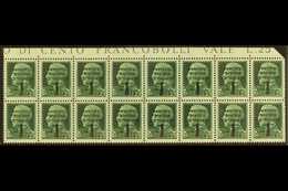 ITALIAN SOCIAL REPUBLIC (R.S.I.) 1944 25c Green Florence Overprint, With "OVERPRINT INVERTED" Variety, Sassone 491a, A S - Ohne Zuordnung