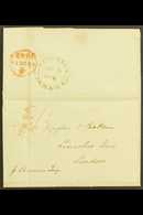 1842 (Sept) Entire Letter To London "Pr. Steamer Tay", Showing A Good "KINGSTON JAMAICA" Cds (type K6a), Arrival Mark Al - Giamaica (...-1961)