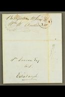 1850 (June 21) Stampless Entire Letter From Kingston To Edinburgh With Fine Handstruck "1s/-". Nice Item! For More Image - Jamaïque (...-1961)