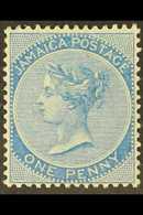 1883-97 1d Blue Wmk Crown CA, SG 17, Very Fine Mint. A Pretty Example. For More Images, Please Visit Http://www.sandafay - Jamaica (...-1961)