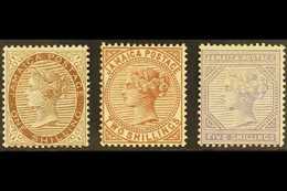 1883-97 1s Brown, 2s Venetian Red And 5s Lilac Top Values, SG 24/26, Fine Mint, Fresh. (3 Stamps) For More Images, Pleas - Jamaïque (...-1961)