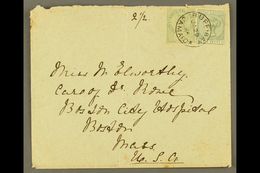 1894 (Jan 29) Envelope To USA Bearing QV ½d & 2d (SG 16a & 28) Tied By Fine Crisp BUFF BAY Cds. For More Images, Please  - Giamaica (...-1961)