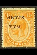 1917 1½d Orange War Stamp With OVERPRINT INVERTED Variety, SG 74d, Very Fine Mint. For More Images, Please Visit Http:// - Jamaïque (...-1961)