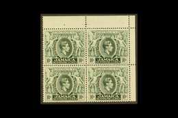 1938-52 10s Myrtle Green - Perf 13, SG 133aa, Never Hinged Mint Corner Block Of 4 (4 Stamps) For More Images, Please Vis - Jamaïque (...-1961)