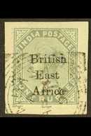 BRITISH EAST AFRICA 1895-6 1r Slate, "British East Africa" Ovpt, SG 59, Very Fine Used On Small Piece. For More Images,  - Vide