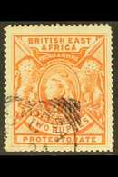 BRITISH EAST AFRICA 1897-1903 2r Orange, Wmk Crown CC, SG 93, Fine Used With MOMBASA Squared Circle Pmk. For More Images - Vide