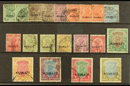 1929 - 37 Geo V, Nasik Printing, Overprint Set, SG 16/29, Good To Very Fine Used, 2R With Blue Crayon Line, 15r With Lig - Kuwait