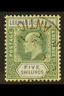1902 5s Green & Blue, SG 28, Fine Cds Used For More Images, Please Visit Http://www.sandafayre.com/itemdetails.aspx?s=61 - Leeward  Islands