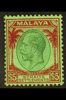 1936 $5 Green And Red On Emerald, Geo V, SG 274, Very Fine Mint. For More Images, Please Visit Http://www.sandafayre.com - Straits Settlements