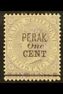 PERAK 1891 1c On 6c Lilac, SG 44, Very Fine Mint. For More Images, Please Visit Http://www.sandafayre.com/itemdetails.as - Other & Unclassified