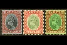 PERAK 1935 $1 - $5 Sultan High Values, SG 100/102, Very Fine Mint. (3 Stamps) For More Images, Please Visit Http://www.s - Andere & Zonder Classificatie