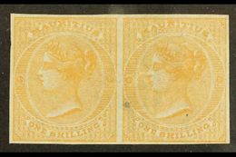 1862 1s Buff No Watermark, SG 52, IMPERF PROOF PAIR On Ungummed Paper, Small Blemish On One Stamp. For More Images, Plea - Maurice (...-1967)