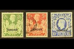 TANGIER 1949 2s6d, 5s & 10s KGVI GB Ovpts, Top Three Values, SG 273/5, Very Fine Used (3 Stamps). For More Images, Pleas - Other & Unclassified