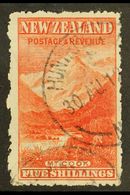 1902-07 5s Deep Red "Mt Cook" On Thin Hard Cowan Paper, Perf 14, SG 329, Fine Used With Neat Cds Cancellations. For More - Other & Unclassified