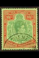 1938-44 10s Ordinary Paper, Bluish Green & Brown-red/pale Green, SG 142a, Very Fine Used For More Images, Please Visit H - Nyasaland (1907-1953)