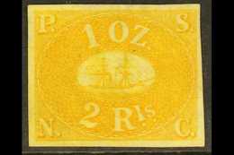 PACIFIC STEAM NAVIGATION COMPANY 1857-62 2r Yellow Unissued Local Stamp (see Note After Scott 2 Or SG 2), Very Fine Unus - Peru