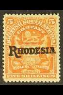 1909-12 5s Orange Overprint With NO STOP Variety, SG 110a, Fine Mint, Very Fresh. For More Images, Please Visit Http://w - Andere & Zonder Classificatie