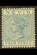 1882 4d Blue, SG 30, Mint With Lovely Fresh Colour, Large Part Slightly Toned Gum. For More Images, Please Visit Http:// - St.Christopher-Nevis-Anguilla (...-1980)