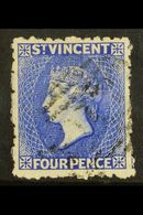 1881 4d Bright Blue, Wmk Small Star, SG 38, Very Fine Used. For More Images, Please Visit Http://www.sandafayre.com/item - St.Vincent (...-1979)