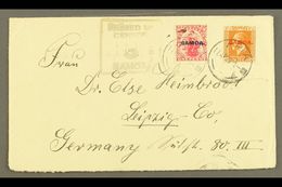 1920 Plain Cover To Germany, Sent 2½d Rate, Franked 1d & KGV 1½d , SG 116, 136, Apia 17.04.20 Postmarks, Censor "3" Cach - Samoa (Staat)