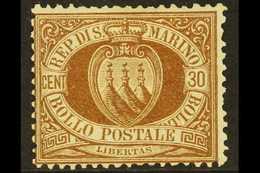 1877 30c Brown, SG 6, Sass 6, Fine Mint With One Shortish Perf For More Images, Please Visit Http://www.sandafayre.com/i - Andere & Zonder Classificatie