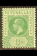 1912 3c Green, Variety SPLIT "A", SG 72a, Very Fine Mint. For More Images, Please Visit Http://www.sandafayre.com/itemde - Seychelles (...-1976)