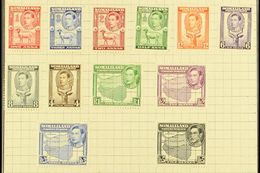 1938 Geo VI Set Complete, Perforated "Specimen",, SG 93s/104s, Very Fine Mint But Affixed To UPU Page. (12 Stamps)  For  - Somaliland (Herrschaft ...-1959)