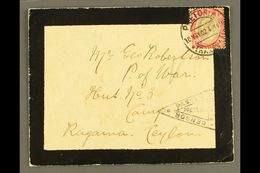 BOER WAR 1902 (10 May) Mourning Envelope Addressed To Prisoner Of War At Ragama Camp, Ceylon, Bearing Transvaal 1d KEVII - Ohne Zuordnung