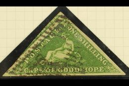 CAPE OF GOOD HOPE 1858 1s Bright Yellow Green, SG 8, Superb Used With Large Margins All Round Showing Part Of Adjacent S - Non Classés