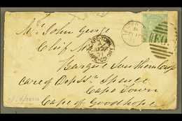 CAPE OF GOOD HOPE 1871 (10 May) Env From England To Cape Town Bearing GB 1s Green With Cape Town / Cape Colony Arrival C - Ohne Zuordnung