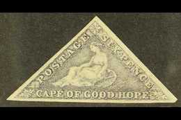 CAPE OF GOOD HOPE. 1862 6d Slate-lilac On Blued Paper Triangular, SG 7c, Mint Part OG With 3 Good Margins & Lovely Origi - Unclassified