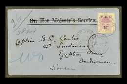 ORANGE FREE STATE 1900 COVER, Franked 1d On 1d "V.R.I." Ovpt, Pmkd HOOPSTAD 3.10.1900, Addressed To A "Captain B.C. Cart - Ohne Zuordnung