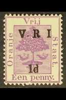 ORANGE FREE STATE 1900 1d On 2d Thick "V" Setting, No Stop After "R", SG 124b, Fine Never Hinged Mint.  For More Images, - Unclassified