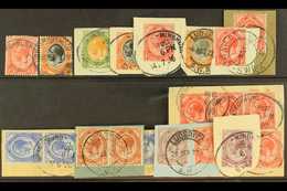 1916 - 22 GEO V HEADS "USED ABROAD" Small Selection, Mostly Used On Piece, With Values To 4d Used In SWA And Swaziland.  - Non Classificati