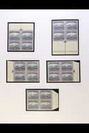 1933-48 2d Blue & Violet, ALL FOUR ARROW BLOCKS OF 4 (from Top, Bottom, Left & Right Margins) Plus Sheet Number Block Of - Non Classés